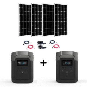 EcoFlow Delta 2 x 1800W Generators + 4 x 100 Watt 12V Mono Solar Panels