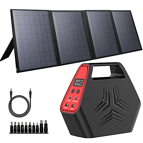 100W Portable Solar Generator 40W Foldable Solar