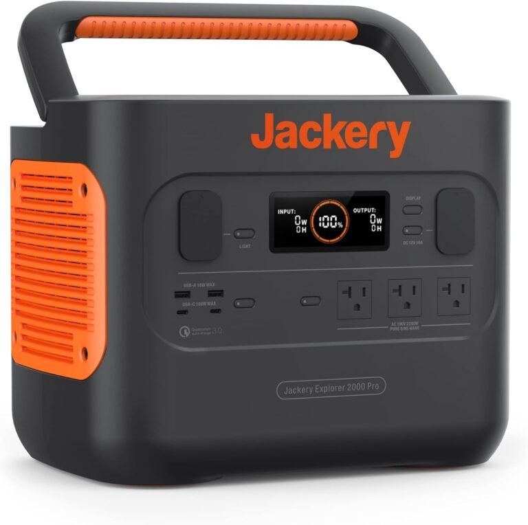 Jackery Explorer 2000 PRO Portable Power Station, 2160Wh Capacity with 3x2200W AC Outlets, Fast Charging, Solar Generator for Home Backup, Emergency, RV Outdoor Camping (Solar Panel Optional)