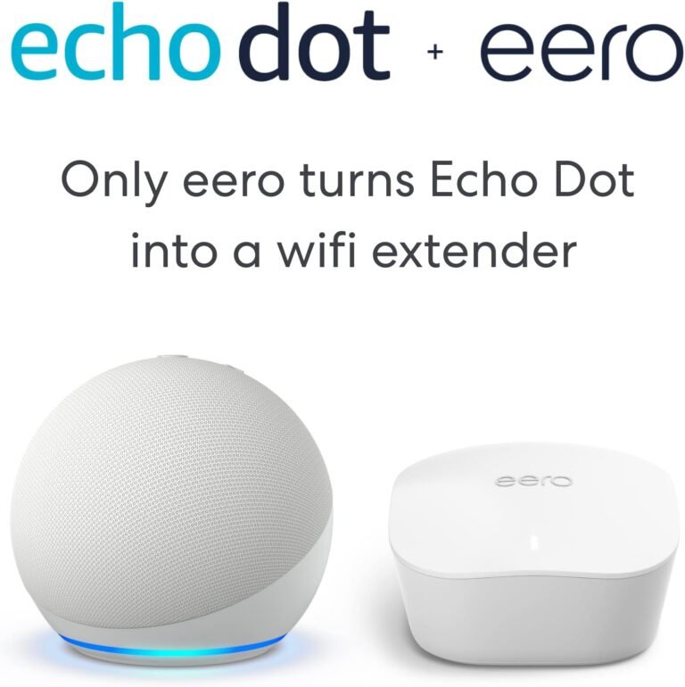 Echo Dot (5th Gen) Glacier White with eero Mesh Wifi Router