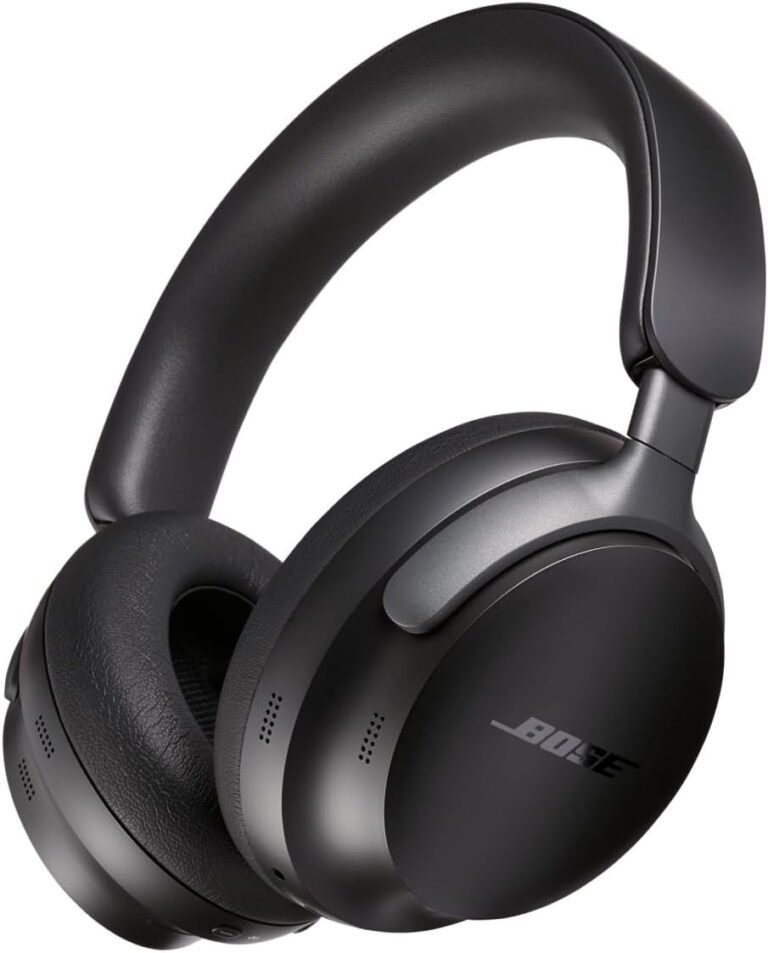 Bose QuietComfort Ultra Wireless Noise Cancelling Headphones with Spatial Audio, Over-the-Ear Headphones with Mic, Up to 24 Hours of Battery Life, Black