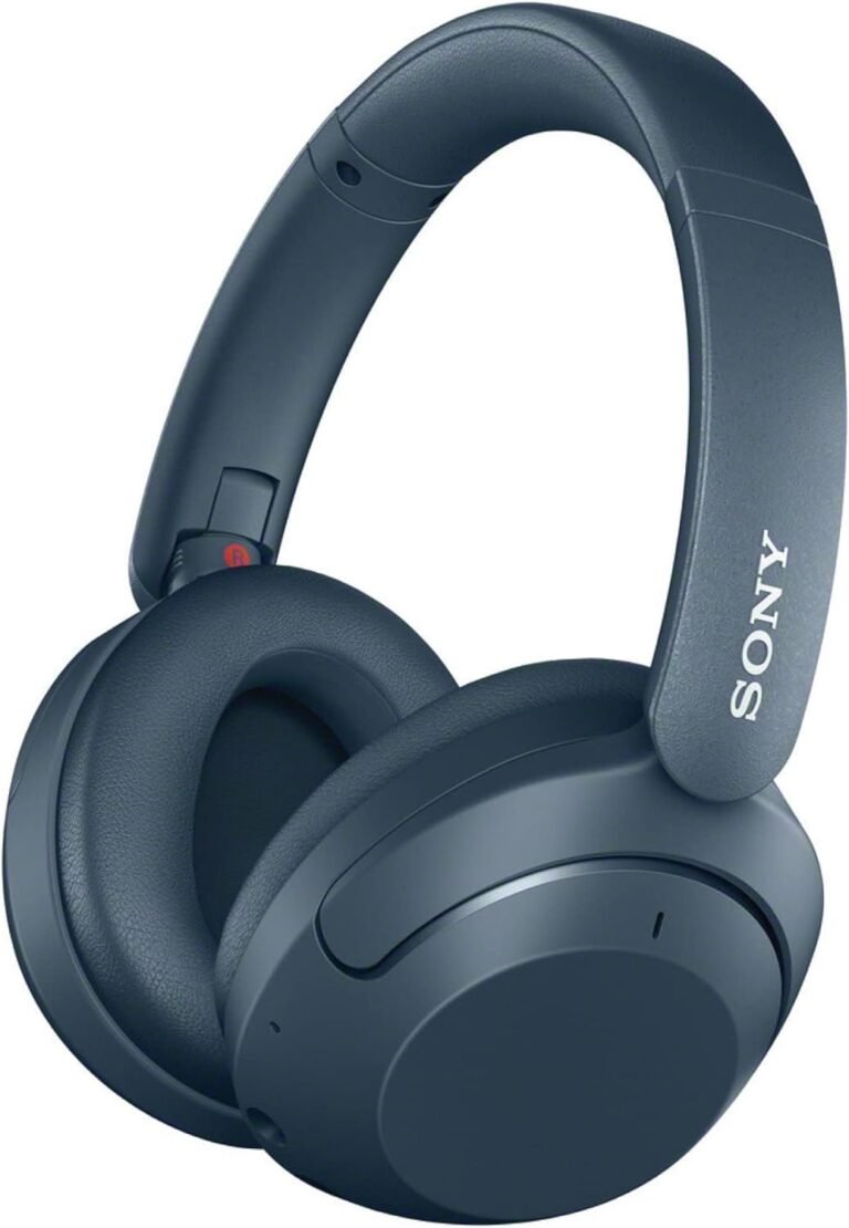 Sony WH-XB910N Extra BASS Noise Cancelling Headphones, Wireless Bluetooth Over The Ear Headset with Microphone and Alexa Voice Control, Blue (Amazon Exclusive)