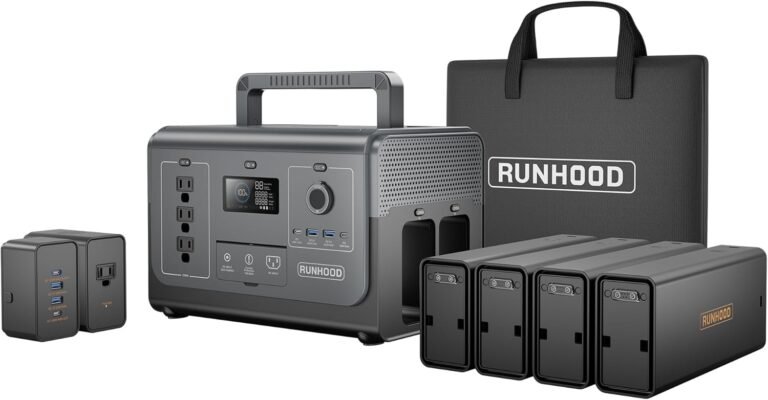 RUNHOOD Solar Generator Rallye 1200 Pro, 1296Wh Portable Power Station Swappable&Replaceable Batteries, 3X1200W(Peak 2400W) Pure Sine Wave AC Qiuck Restore Power for Outdoors Camping/RVs/CPAP/HomeUse