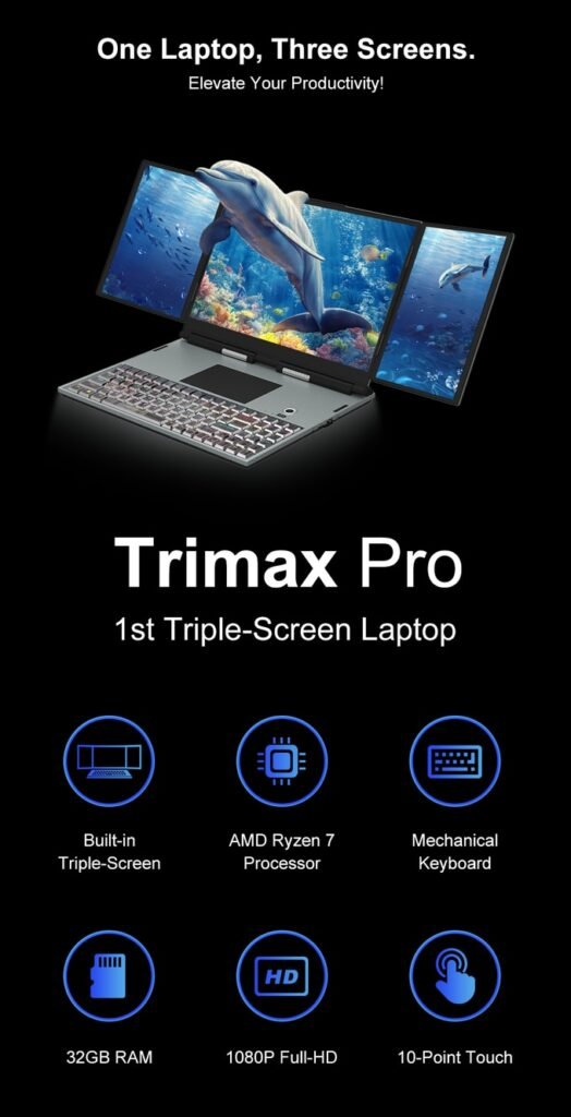 TriMax Pro Triple-Screen Laptop