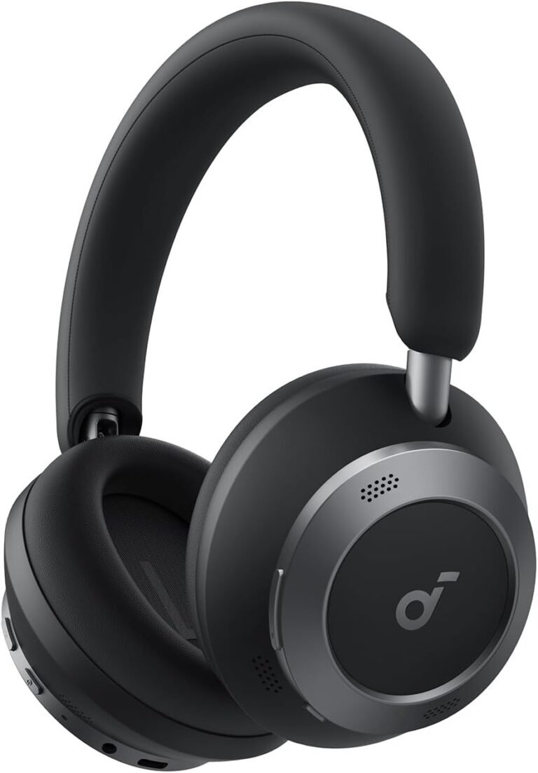 Soundcore Space One Pro by Anker, Adaptive Active Noise Cancelling Headphones Driven by 6 Mics, Super Foldable Design, 60H Lossless Audio, Ultra-Fast Charging, Hi-Res Wireless Audio, Comfortable Fit