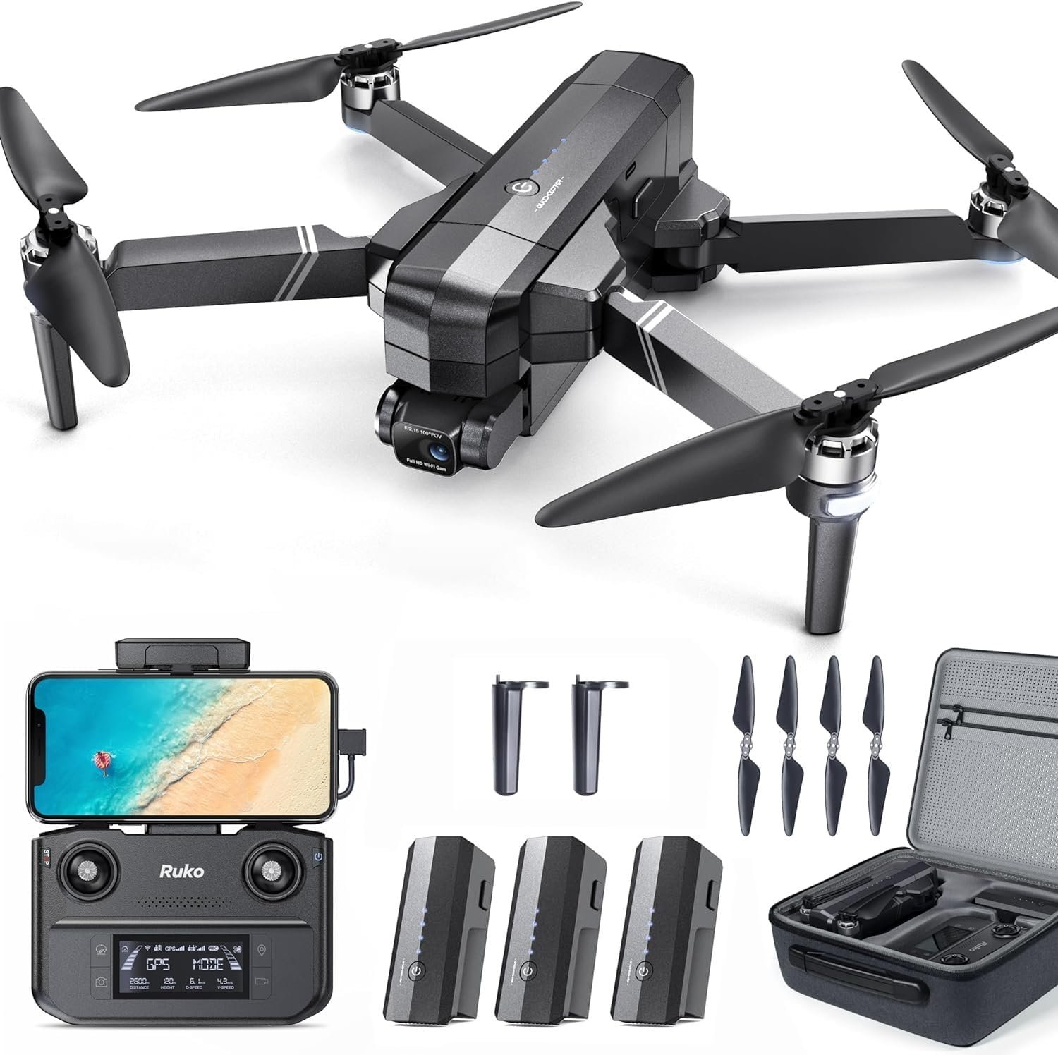 Ruko F11GIM2 Drone with 3 Batteries