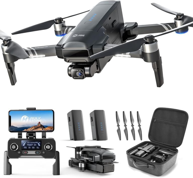 Holy Stone HS600 2-Axis Gimbal Drones with 4K EIS Camera for Adults, Integrated Remote ID, 2 Batteries 56-Min Flight Time, 10000 FT Range Transmission, GPS Drone with Brushless Motors, 4K/30FPS