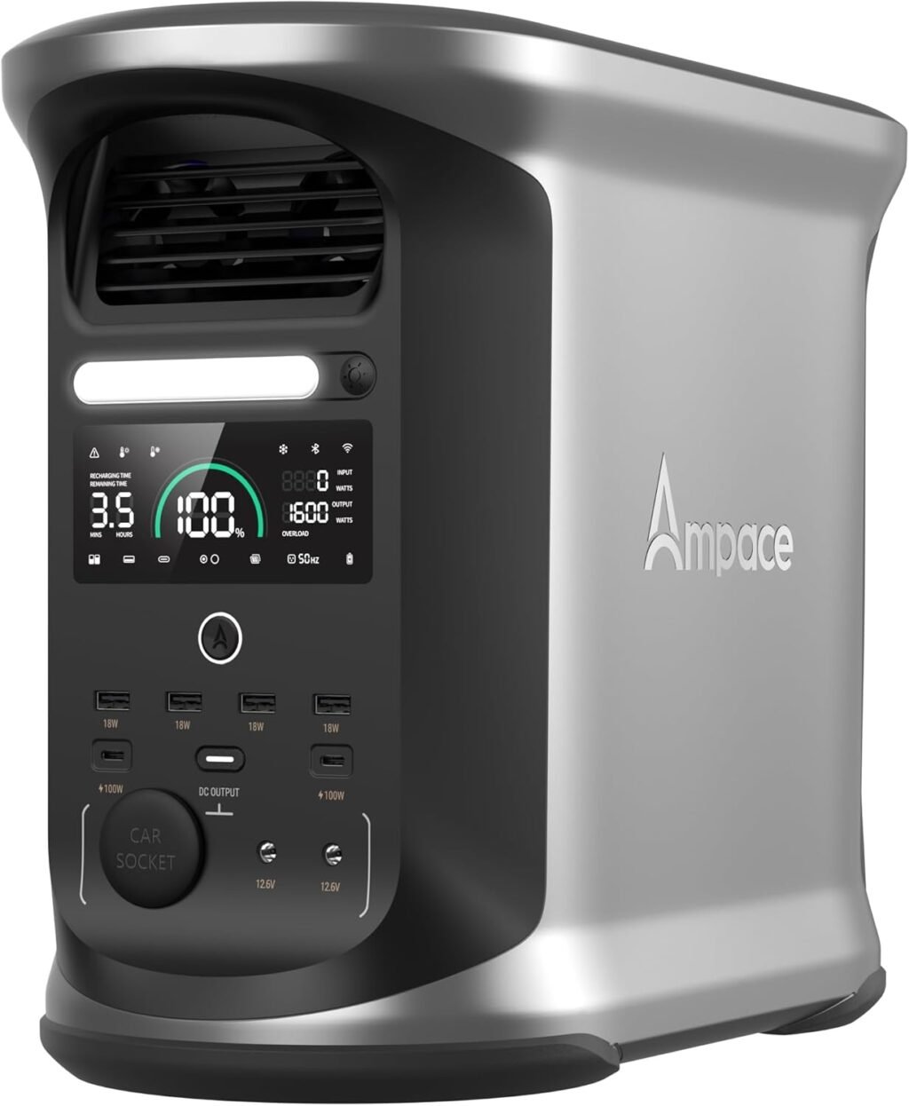 Andes 1500 Portable Power Station, 1462Wh LiFePO4 Power Station, Full Charge in 55 Min, 2400W (Surge 3600W) SiCPrime Solar Generator for Outdoor Camping, RVs, Home Backup(Solar Panel Optional)