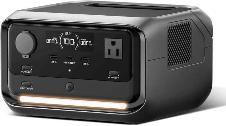 EF ECOFLOW Portable Power Station RIVER 3 Plus, 286Wh LiFePO4 Battery, 3 Up to 1200W AC Outlets, <10 MS UPS, Expandable to 858Wh, <30 dB Quiet, 1Hr Fast Charging Solar Generator for Outdoor Camping/RV