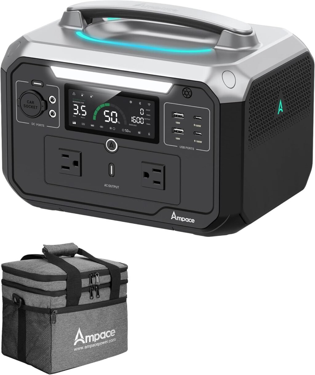 Andes 600 Pro Portable Power Station, 584Wh LiFePO4 Hybrid Battery Backup, [1 Hour 80%] Fast Charging, 600W SiCPrime Solar Generator for Outdoor Camping, RVs, Home Use (Solar Panel Optional)