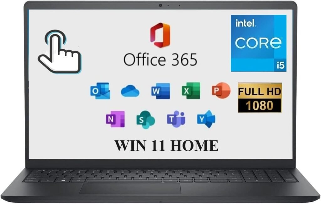 DELL Inspiron 15 3000 3520 Business Laptop Computer 15.6'' FHD Touchscreen,11th Gen Intel 4 Cores i5-1155G7, with Microsoft Office 365,32G,1TB, Numeric Keypad, Wi-Fi, Webcam, HDMI, Black